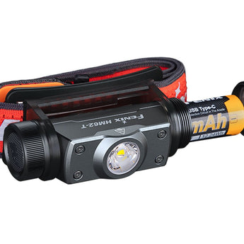 Fenix HM62-T Lightweight Trail Running LED Headlamp - 1200 Lumens - Luminus SST40 - Includes 1 x USB-C Rechargeable 18650 - Black or Magma