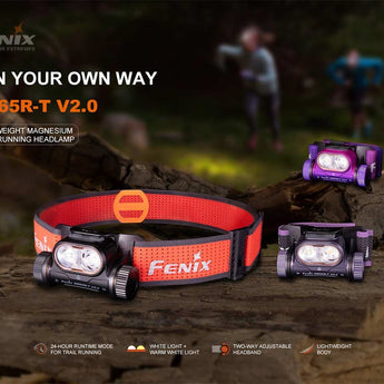 Fenix HM65R-T V2.0 USB-C Rechargeable LED Headlamp - Luminus SST40 - 1600 Lumens - Includes 1 x 18650 - Black, Purple, or Nebular