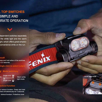 Fenix HM65R-T V2.0 USB-C Rechargeable LED Headlamp - Luminus SST40 - 1600 Lumens - Includes 1 x 18650 - Black, Purple, or Nebular