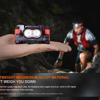 Fenix HM65R-T V2.0 USB-C Rechargeable LED Headlamp - Luminus SST40 - 1600 Lumens - Includes 1 x 18650 - Black, Purple, or Nebular