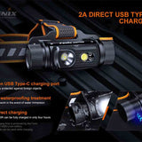 Fenix HM70R USB-C Rechargeable LED Headlamp - 1600 Lumens - Luminus SST40 - Includes 1 x 21700