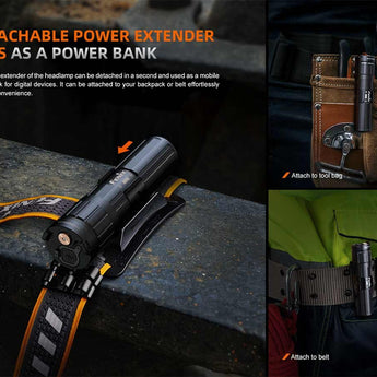 Fenix HM75R USB-C Rechargeable LED Industrial Headlamp - 1600 Lumens - Includes 1 x 21700 and 1 x 18650