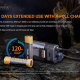 Fenix HP30R-V2 USB-C Rechargeable LED Headlamp - CREE XHP50 and XP-G3 S4 - 3000 Lumens - Includes 2 x 21700 - Black