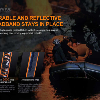 Fenix HP30R-V2 USB-C Rechargeable LED Headlamp - CREE XHP50 and XP-G3 S4 - 3000 Lumens - Includes 2 x 21700 - Black