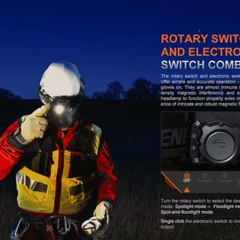 Fenix HP35R USB-C Rechargeable LED Headlamp - 4000 Lumens - Includes 10000mAh Li-ion Battery Pack or Rescue Edition