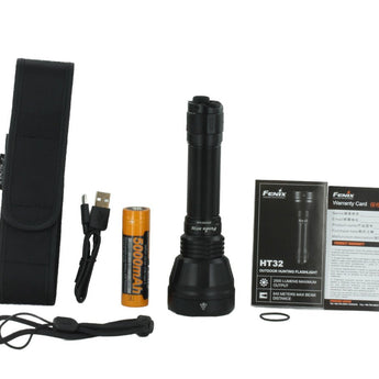 Fenix HT32 Outdoor Hunting LED Flashlight - 2500 Lumens - Luminous SFT70 - Includes 1 x USB-C Rechargeable 21700