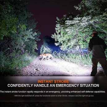 Fenix HT32 Outdoor Hunting LED Flashlight - 2500 Lumens - Luminous SFT70 - Includes 1 x USB-C Rechargeable 21700