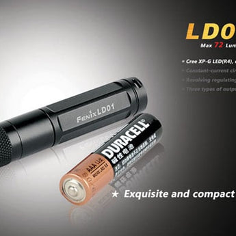 Fenix LD01 Neutral White LED Flashlight with 72 Lumen CREE XP-G R4 LED - Uses 1xAAA