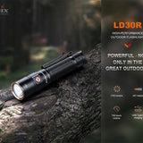 Fenix LD30R USB-C Rechargeable LED Flashlight - 1700 Lumens - Luminus SST40 - Includes 1 x 18650