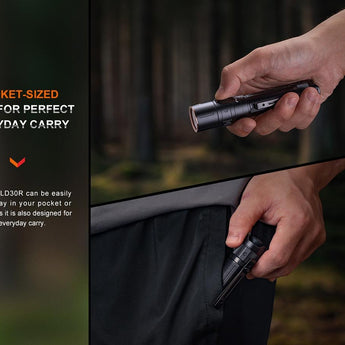Fenix LD30R USB-C Rechargeable LED Flashlight - 1700 Lumens - Luminus SST40 - Includes 1 x 18650