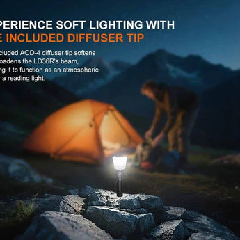 Fenix LD36R USB-C Rechargeable LED Flashlight - 3600 Lumens - 3 x Luminus SFT25R Gen2 - Includes 1 x 21700 - Black or Flame Camo