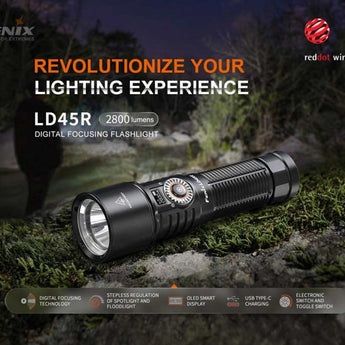 Fenix LD45R USB-C Rechargeable Digital Focusing LED Flashlight - 2800 Lumens - Luminus SFT70 - Includes 1 x 21700