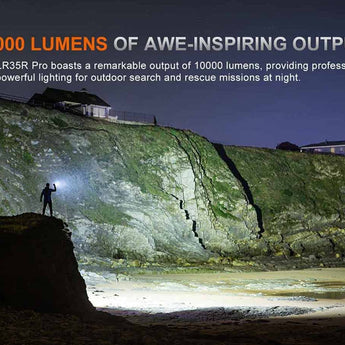 Fenix LR35R Pro USB-C Rechargeable LED Flashlight - 10000 Lumens - 4 x Luminus SFT 25 - Includes 2 x 21700