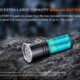 Fenix LR35R Pro USB-C Rechargeable LED Flashlight - 10000 Lumens - 4 x Luminus SFT 25 - Includes 2 x 21700