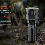 Fenix LR60R USB-A Rechargeable LED Searchlight - 21000 Lumens - 1 x Luminus SFT70, 12 x Luminus SST40 - Includes 1 x ARB-L56-4000 Li-ion Battery Pack