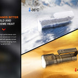 Fenix LR60R USB-A Rechargeable LED Searchlight - 21000 Lumens - 1 x Luminus SFT70, 12 x Luminus SST40 - Includes 1 x ARB-L56-4000 Li-ion Battery Pack