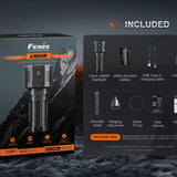Fenix LR60R USB-A Rechargeable LED Searchlight - 21000 Lumens - 1 x Luminus SFT70, 12 x Luminus SST40 - Includes 1 x ARB-L56-4000 Li-ion Battery Pack
