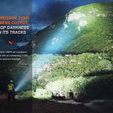 Fenix LR60R USB-A Rechargeable LED Searchlight - 21000 Lumens - 1 x Luminus SFT70, 12 x Luminus SST40 - Includes 1 x ARB-L56-4000 Li-ion Battery Pack