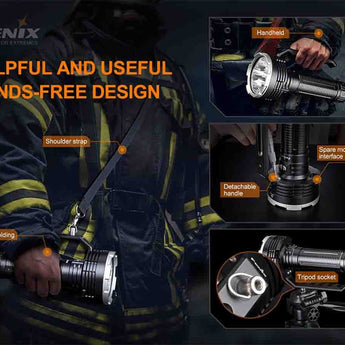 Fenix LR80R Darkness Destroyer USB-C Rechargeable LED Searchlight - 6 x Luminus SST70 - 18000 Lumens - Includes 7.2V 12000mAh Li-ion Battery Pack