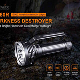 Fenix LR80R Darkness Destroyer USB-C Rechargeable LED Searchlight - 6 x Luminus SST70 - 18000 Lumens - Includes 7.2V 12000mAh Li-ion Battery Pack