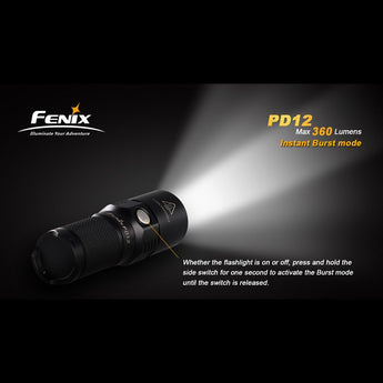 Fenix PD12 Portable High Intensity Flashlight - CREE XM-L2 T6 LED - Neutral White - 360 Lumens - ISPO 2014/2015 Winner - Uses 1 x CR123A