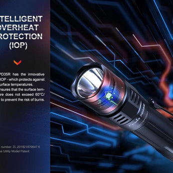 Fenix PD35R USB-C Rechargeable LED Flashlight - 3 x Luminus SFT40 - 1700 Lumens - Includes 1 x 18650