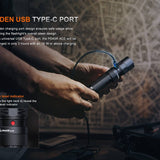 Fenix PD45R Ace USB-C Rechargeable LED Flashlight - 3200 Lumens - Luminus SFT70-Gen2 - Includes 1 x 21700