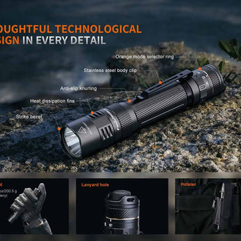 Fenix PD45R Ace USB-C Rechargeable LED Flashlight - 3200 Lumens - Luminus SFT70-Gen2 - Includes 1 x 21700