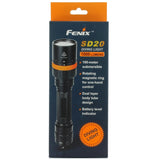 Fenix SD20 Diving Flashlight with Rotating Magnetic Ring - CREE XM-L2 U2 / XQE Red LEDs - 1000 Lumens - Uses 2 x 18650s or 4 x CR123As