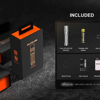 Fenix SilvGlow Keychain LED Flashlight - 100 Lumens - LUMINUS SST12 - Includes 1 x AAA - Natural or Colorblast