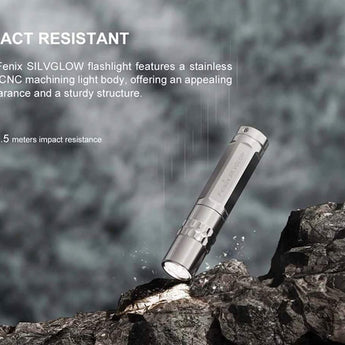 Fenix SilvGlow Keychain LED Flashlight - 100 Lumens - LUMINUS SST12 - Includes 1 x AAA - Natural or Colorblast