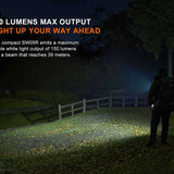 Fenix SW05R USB-C Rechargeable LED Clip Light - 150 Lumens - White and Red or 365nm UV LED - Uses Built-in 700mAh Li-ion Battery Pack - Black or Spruce Green