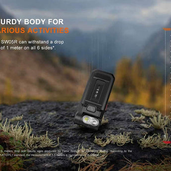 Fenix SW05R USB-C Rechargeable LED Clip Light - 150 Lumens - White and Red or 365nm UV LED - Uses Built-in 700mAh Li-ion Battery Pack - Black or Spruce Green