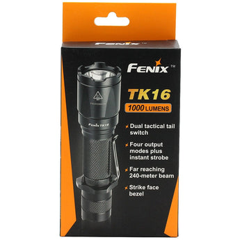 Fenix TK16 Tactical Flashlight - CREE XM L2 U2 LED - 1000 Lumens - Uses 1 x 18650 or 2 x CR123As
