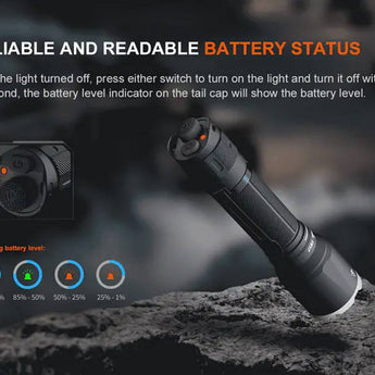 Fenix TK17 Dual Tail Switch Tactical LED Flashlight - 3600 Lumens - CREE XHP50.3 HD - Includes 1 x USB-C Rechargeable 21700