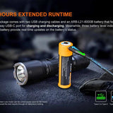 Fenix TK17 Dual Tail Switch Tactical LED Flashlight - 3600 Lumens - CREE XHP50.3 HD - Includes 1 x USB-C Rechargeable 21700
