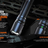 Fenix TK20R V2.0 USB-C Rechargeable LED Flashlight - 3 x Luminus SFT70 - 3000 Lumens - Includes 1 x 21700