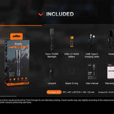 Fenix TK30R USB-C Rechargeable White Laser Flashlight - 500 Lumens - Includes 1 x 21700