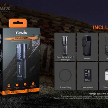 Fenix TK35UE-V2 LED Flashlight - 5000 Lumens - 3 x Luminus SST40 - Uses 2 x 18650 or 4 x CR123A