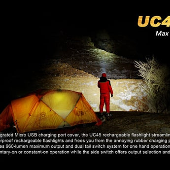 Fenix UC45 USB Rechargeable Flashlight - CREE XM-L2 U2 LED - 960 Lumens - Includes Li-ion Battery Pack
