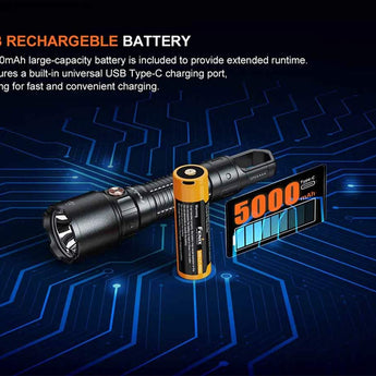 Fenix WF25RM Multi-Functional Cradle Charging Duty LED Flashlight - 3000 Lumens - Luminus SST70 - 365nm UV - Includes 1 x ARB-L21-5000U