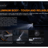 Fenix WF30RE Rechargeable Intrinsically Safe LED Flashlight - 280 Lumens - Includes 1 x 18650