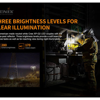 Fenix WF30RE Rechargeable Intrinsically Safe LED Flashlight - 280 Lumens - Includes 1 x 18650