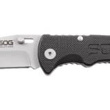 SOG Salute Mini Folding Knife - 3.1-inch Straight Edge, Clip Point - Bead Blasted or Hardcased Black - Black Handle - Clam Pack