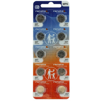 Renata 357 MPS 160mAh 1.55V Silver Oxide Coin Cell Battery - 1 Piece Tear Strip, Sold Individually