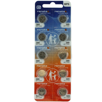 Renata 389 MPS 80mAh 1.55V Silver Oxide Coin Cell Battery - 1 Piece Tear Strip, Sold Individually