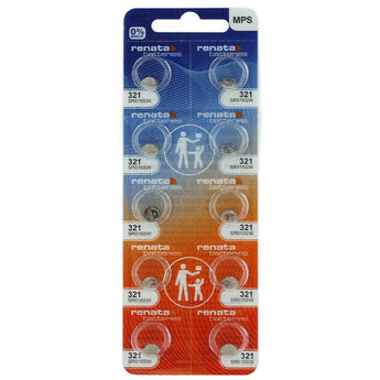 Renata 321 MPS 15mAh 1.55V Silver Oxide Coin Cell Battery - 1 Piece Tear Strip, Sold Individually