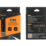 Fitorch BK10 USB-C Rechargeable LED Bike Light - 1300 Lumens - Uses Built-in 4500mAh Li-ion Battery Pack