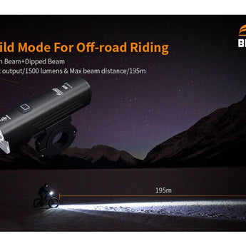 Fitorch BK15 USB-C Rechargeable LED Bike Light - 1500 Lumens - Uses Built-in 4500mAh Li-ion Battery Pack