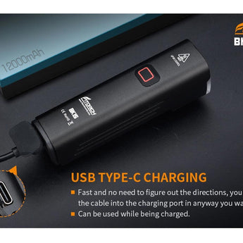 Fitorch BK15 USB-C Rechargeable LED Bike Light - 1500 Lumens - Uses Built-in 4500mAh Li-ion Battery Pack